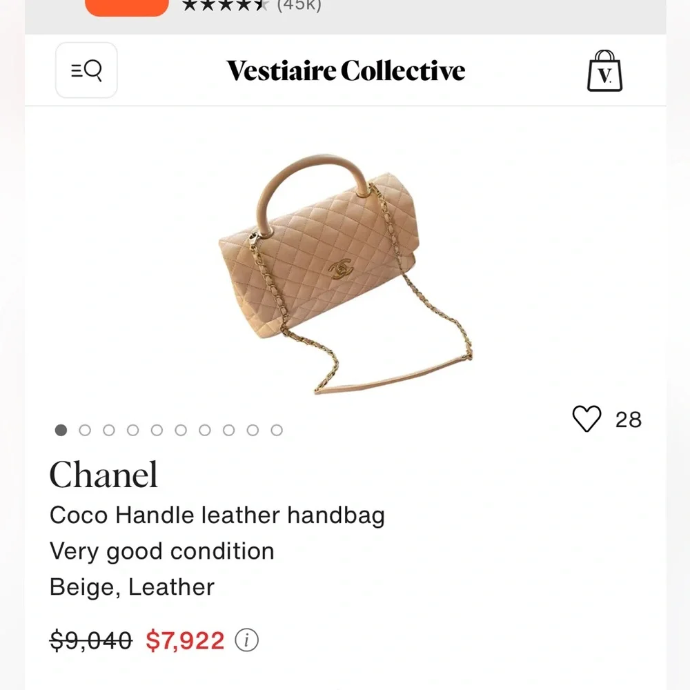 Coco Chanel beige quilted caviar, medium coco top